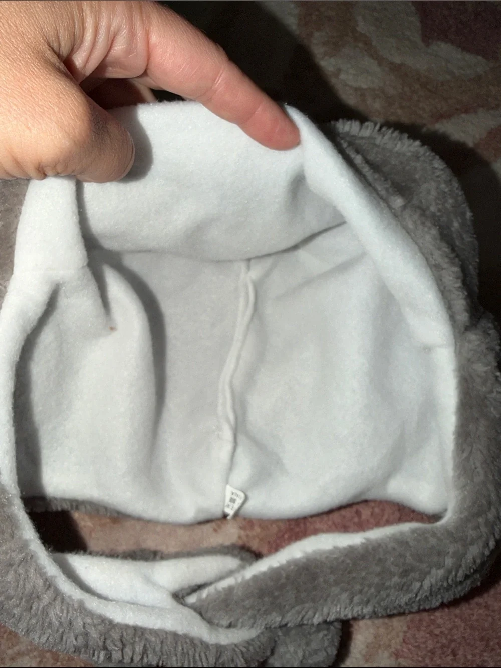 Kids Gray Raccoon Plush Hood Hat